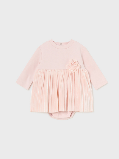 Mayoral Baby Girl Pleated Romper Dress - 2 Colours