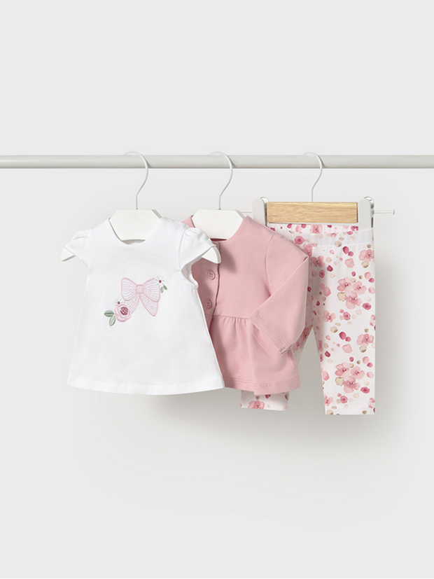 Mayoral Baby Girl Floral Outfit Set - Rose