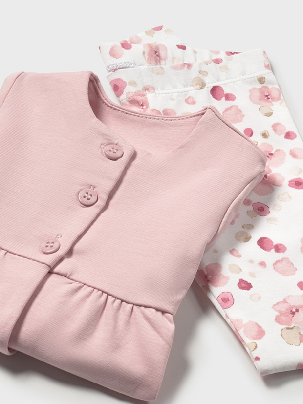 Mayoral Baby Girl Floral Outfit Set - Rose