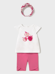 Mayoral Baby Girl Pink Fruit Legging Set With Headband - Rose