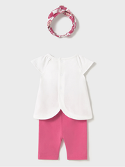 Mayoral Baby Girl Pink Fruit Legging Set With Headband - Rose