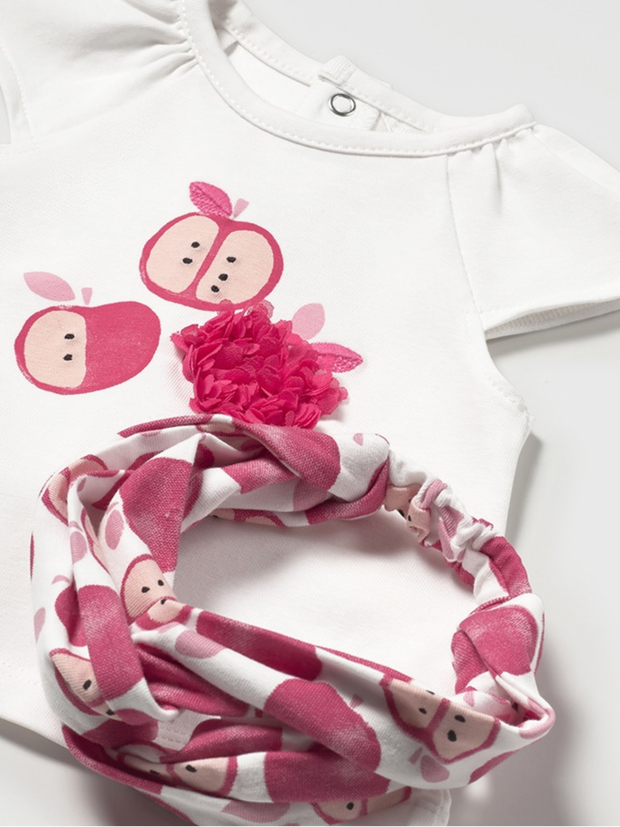 Mayoral Baby Girl Pink Fruit Legging Set With Headband - Rose