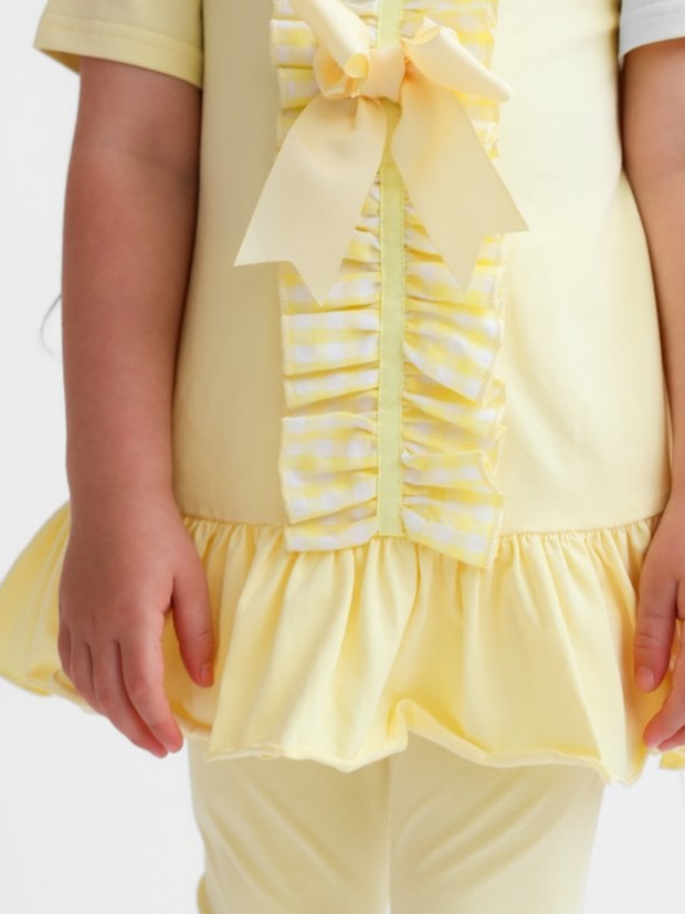 Girls 'Larosa' 3-Piece Frilly Outfit Set  - Lemon