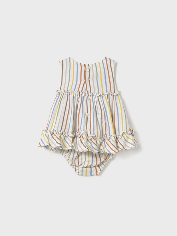 Mayoral Baby Girl Striped Dress With Bloomers