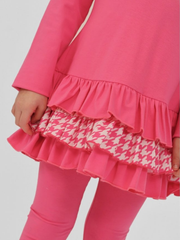 Girls 'Fran' Frill Hem Legging Set (18M - 8Y) - Hot Pink