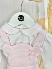 Baby Girl Pink Pinafore Outfit Set