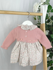 Baby Girls Pink Knitted Bow Dress (3M - 3Y)