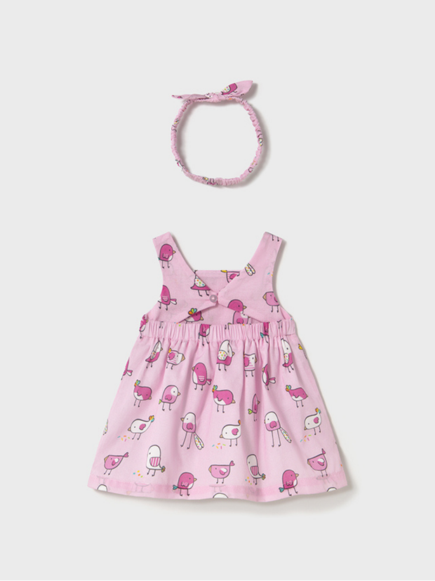 Mayoral Baby Girl Bird Dress & Headband