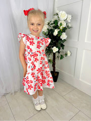 iDo Junior Girl Sienna White & Red Dress