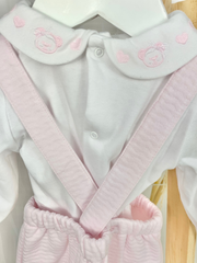 Baby Girl Pink Pinafore Outfit Set