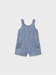 Mayoral Toddler Girl Denim Polka Dot Playsuit