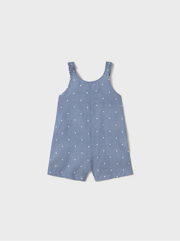 Mayoral Toddler Girl Denim Polka Dot Playsuit