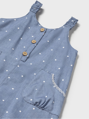 Mayoral Toddler Girl Denim Polka Dot Playsuit