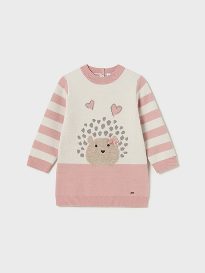 Mayoral Toddler Girl Knitted Hedgehog Jumper Dress