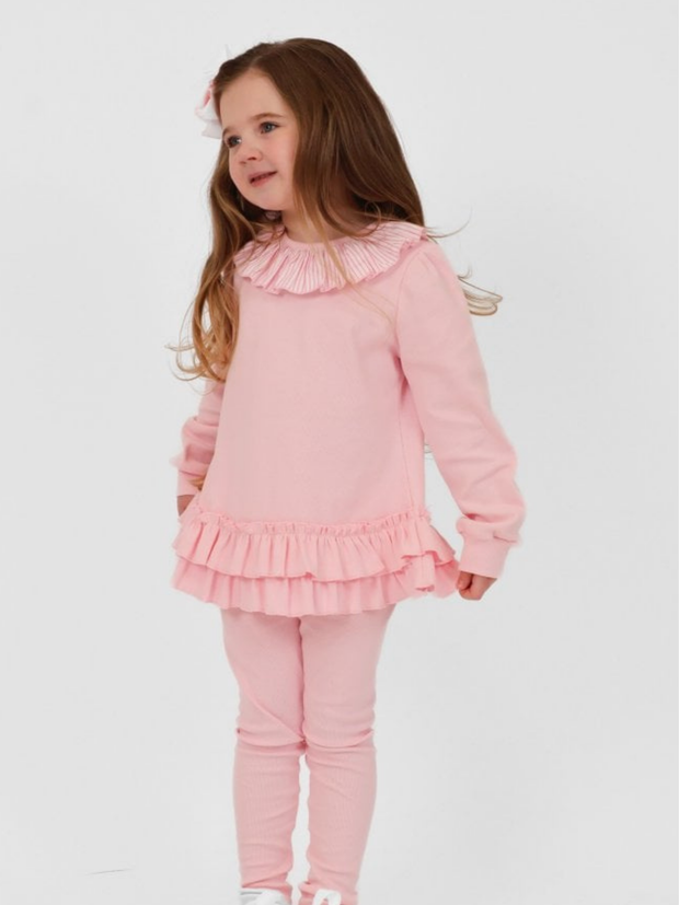Girls 'Leah' Frilly Legging Set (12M - 8Y) - Pink