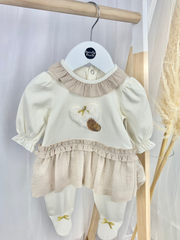 Mintini Gold & Ivory Babygrow With Tutu