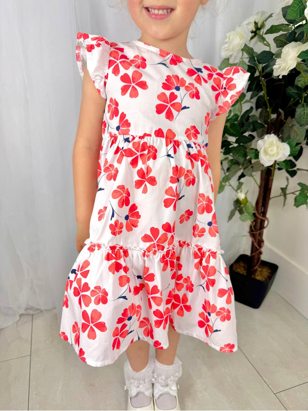 iDo Junior Girl Sienna White & Red Dress