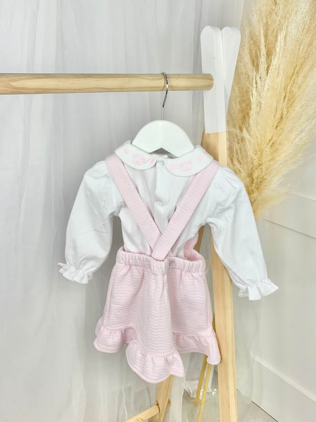 Baby Girl Pink Pinafore Outfit Set