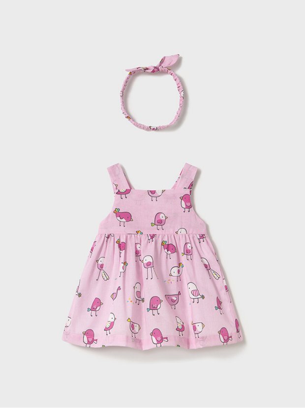 Mayoral Baby Girl Bird Dress & Headband