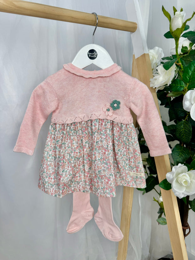 Tutto Piccolo Toddler Girl Pink 'Petal' Dress & Tights (3M-3Y)