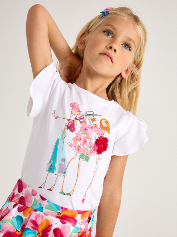 Mayoral Junior Girl Frill Sleeve T-shirt