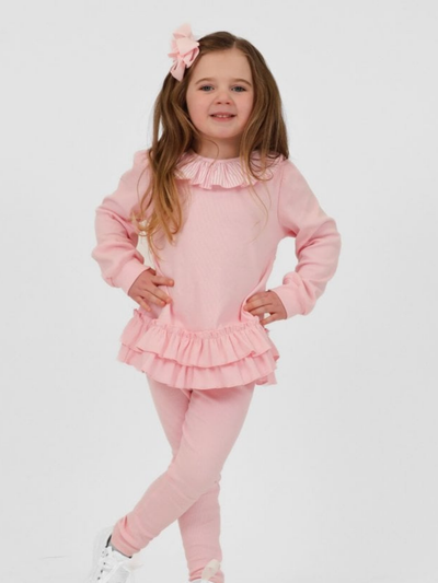 Girls 'Leah' Frilly Legging Set (12M - 8Y) - Pink
