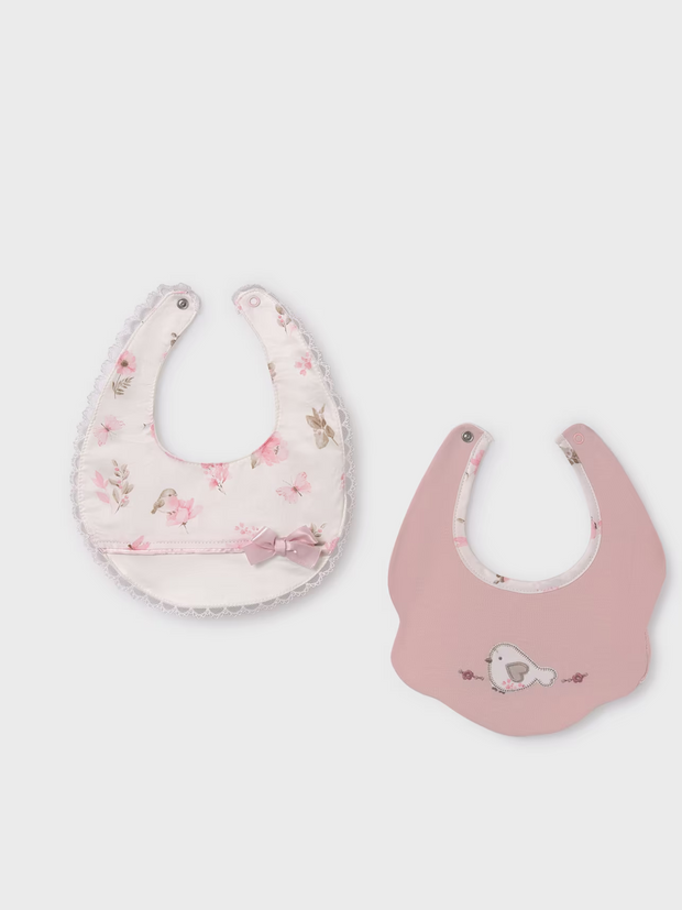 Mayoral Baby Girl Birdy Pinks Bibs - 2 Pack