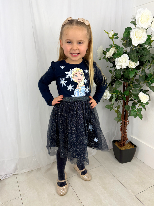 Name It Girls Navy Elsa Dress (18M- 8Y)