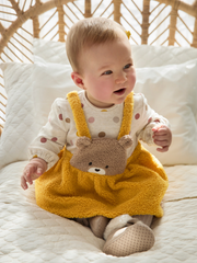 Mayoral Baby Girl Fleece Bunny Dungaree Dress - 2 Colours