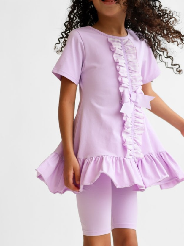 Girls 'Larosa' 3-Piece Frilly Outfit Set  - Lilac