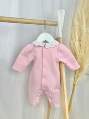 Mintini Pink Heart Collar Babygrow