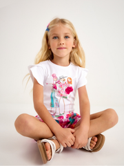 Mayoral Junior Girl Frill Sleeve T-shirt