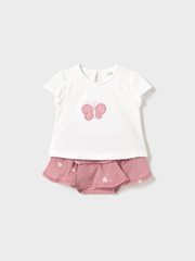 Mayoral Baby Girl Pink Butterfly Skirt & Top Set