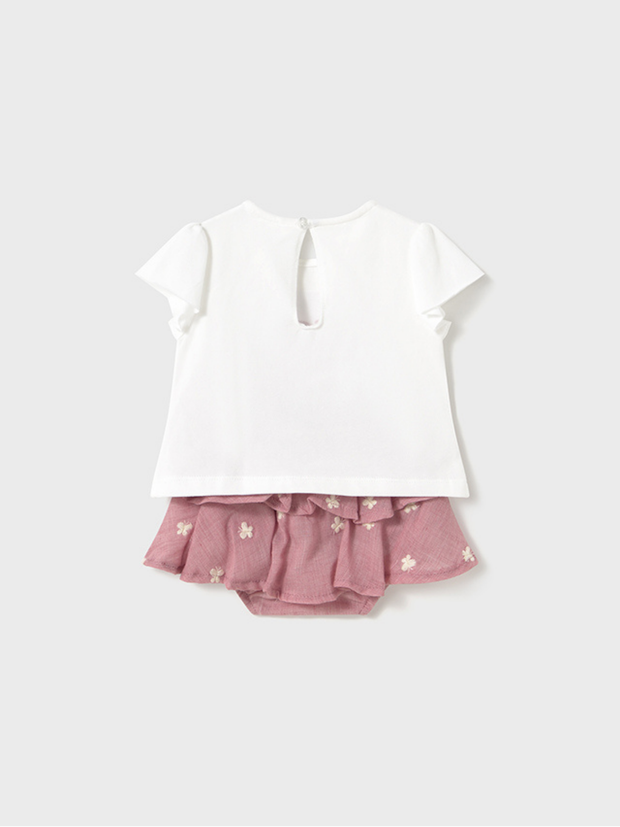 Mayoral Baby Girl Pink Butterfly Skirt & Top Set