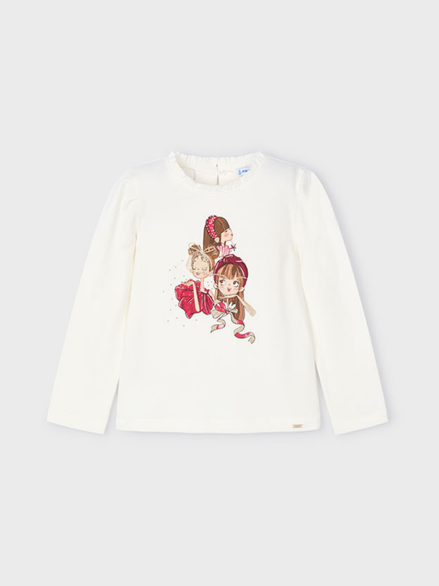 Mayoral Junior Girl Long Sleeve Detailed Top - 2 Colours