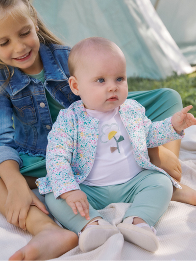 Mayoral Baby Girl Green Floral Tracksuit- Jade