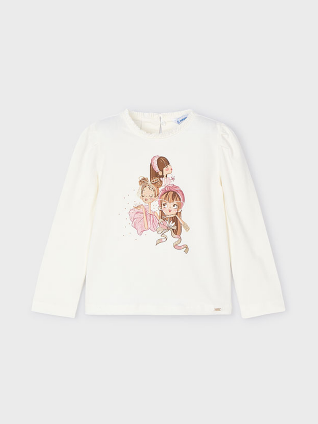 Mayoral Junior Girl Long Sleeve Detailed Top - 2 Colours