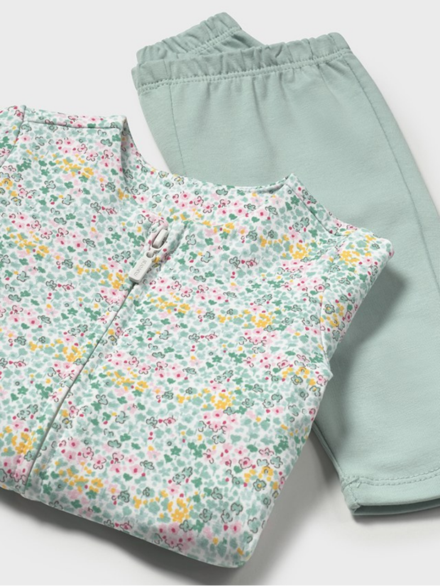 Mayoral Baby Girl Green Floral Tracksuit- Jade