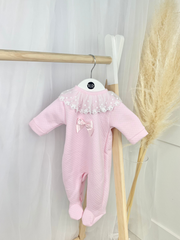 Baby Girl Pearla Lace Trim Babygrow