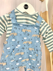 Baby Boy Airplane Dungaree Set