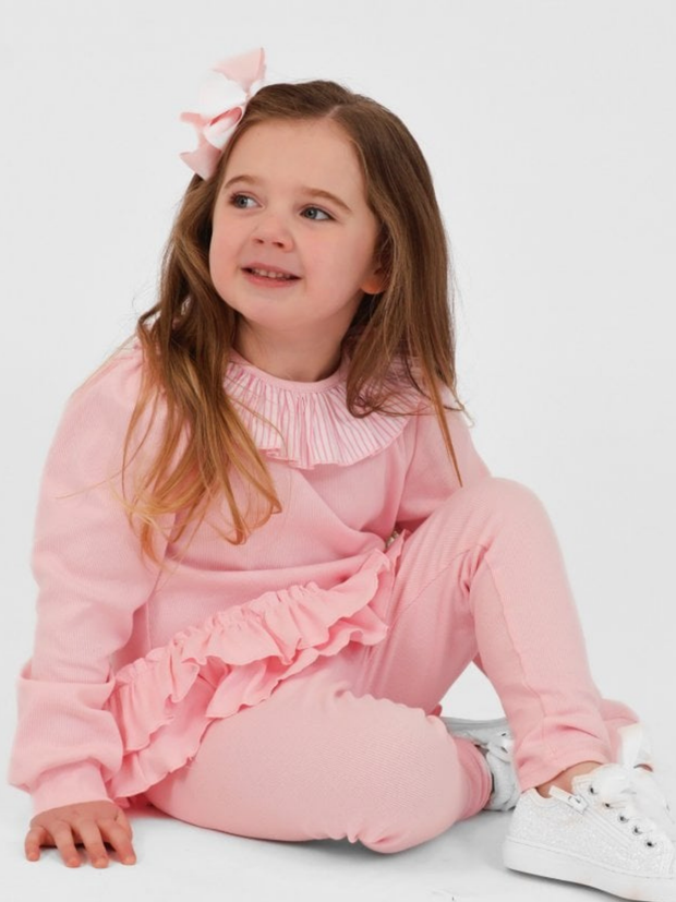 Girls 'Leah' Frilly Legging Set (12M - 8Y) - Pink