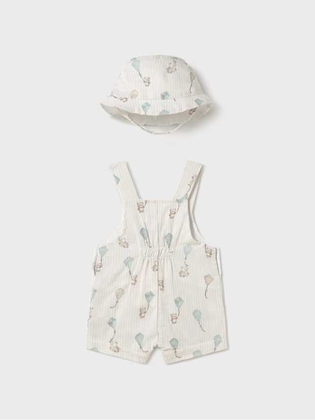 Mayoral Baby Boy 'Kite' Dungarees With Hat - Jade