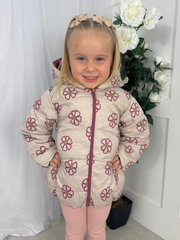 Mayoral Toddler Girl Reversible Pink Flower Jacket (12M-4Y)