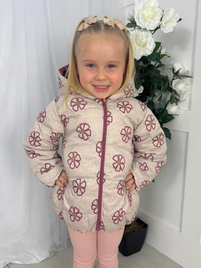 Mayoral Toddler Girl Reversible Pink Flower Jacket (12M-4Y)