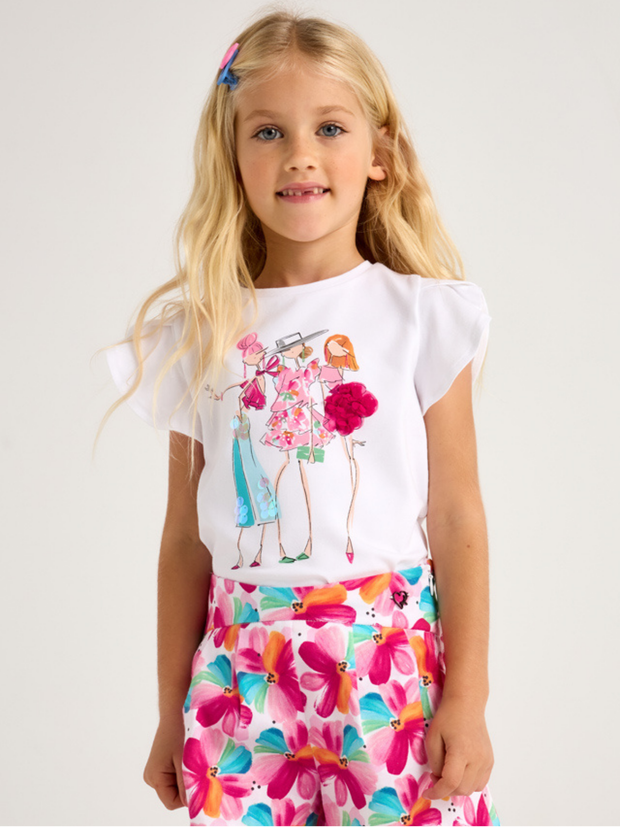 Mayoral Junior Girl Frill Sleeve T-shirt