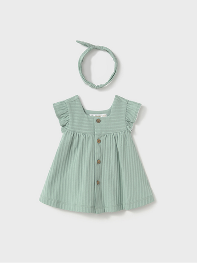 Mayoral Baby Girl Dress & Headband Set - Jade Green