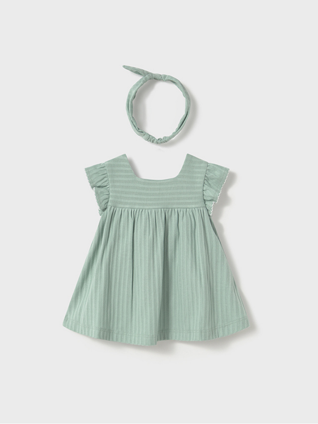 Mayoral Baby Girl Dress & Headband Set - Jade Green