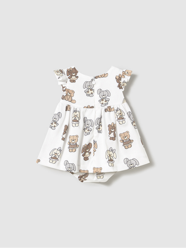 Mayoral Baby Girl Bear Dress With Bloomers - 2 Colours