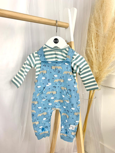 Baby Boy Airplane Dungaree Set