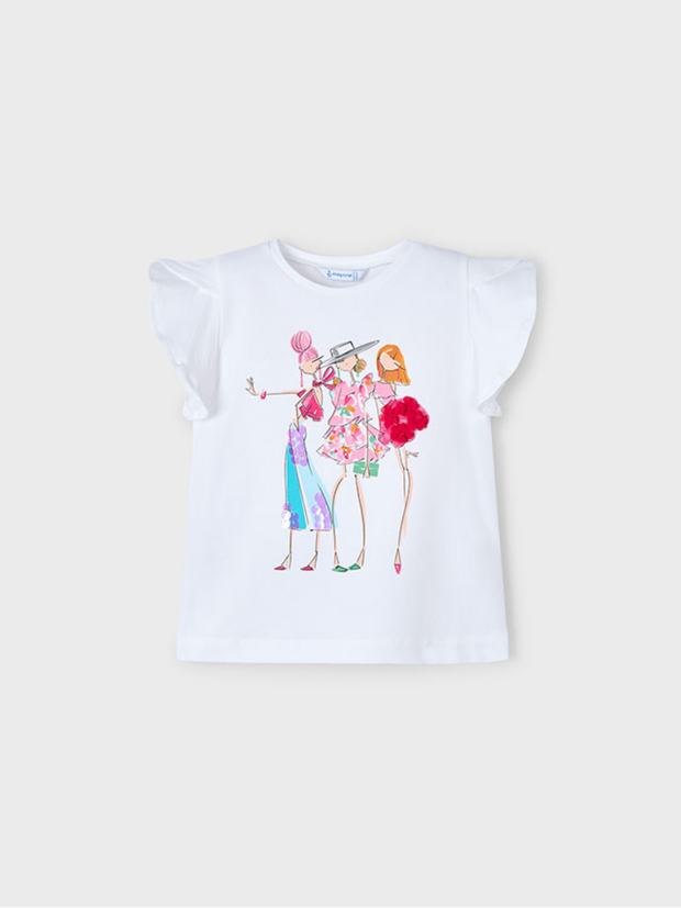 Mayoral Junior Girl Frill Sleeve T-shirt